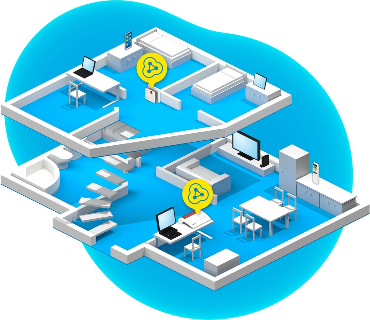 Afbeelding 2 van FRITZ!Repeater 600 - Wifi Repeater - WiFi punt - Single Band - 600 Mbps - Duits model