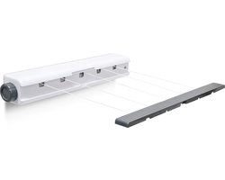 Roldrooglijn voor aan de muur - 5 lijnen - ca. 205 cm - wit-grijs