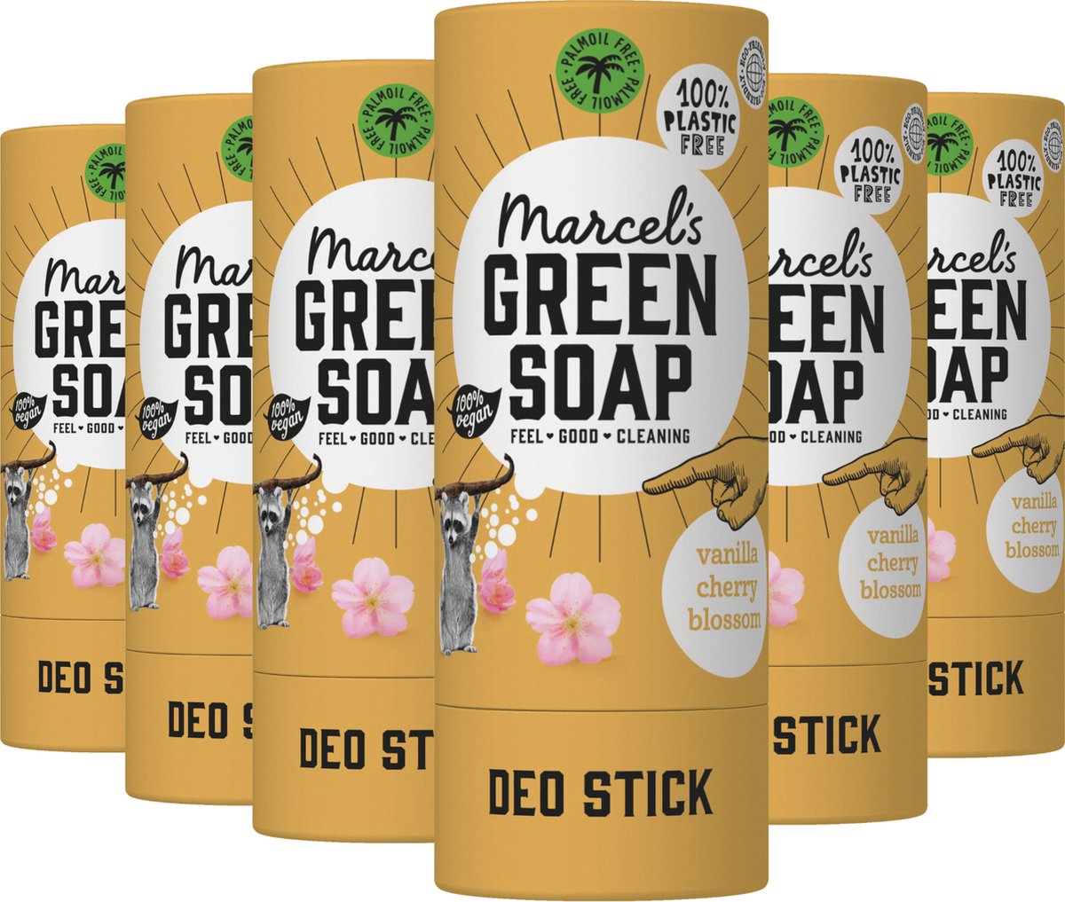 Goedkoopste Marcel's Green Soap Deodorant Stick - Vanille & Kersenbloesem - 6 x 40 gram