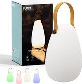 Bol.com FlinQ Tafellamp Fiji - Tafellamp binnen en buiten - RGB - Warme witte kleur - Oplaadbaar - IP44 - Wit aanbieding