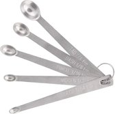 Repus - Set de 5 - Mini cuillères à mesurer en acier inoxydable - Cuillères à mesurer - Durable - Ustensiles de cuisine - Acier inoxydable