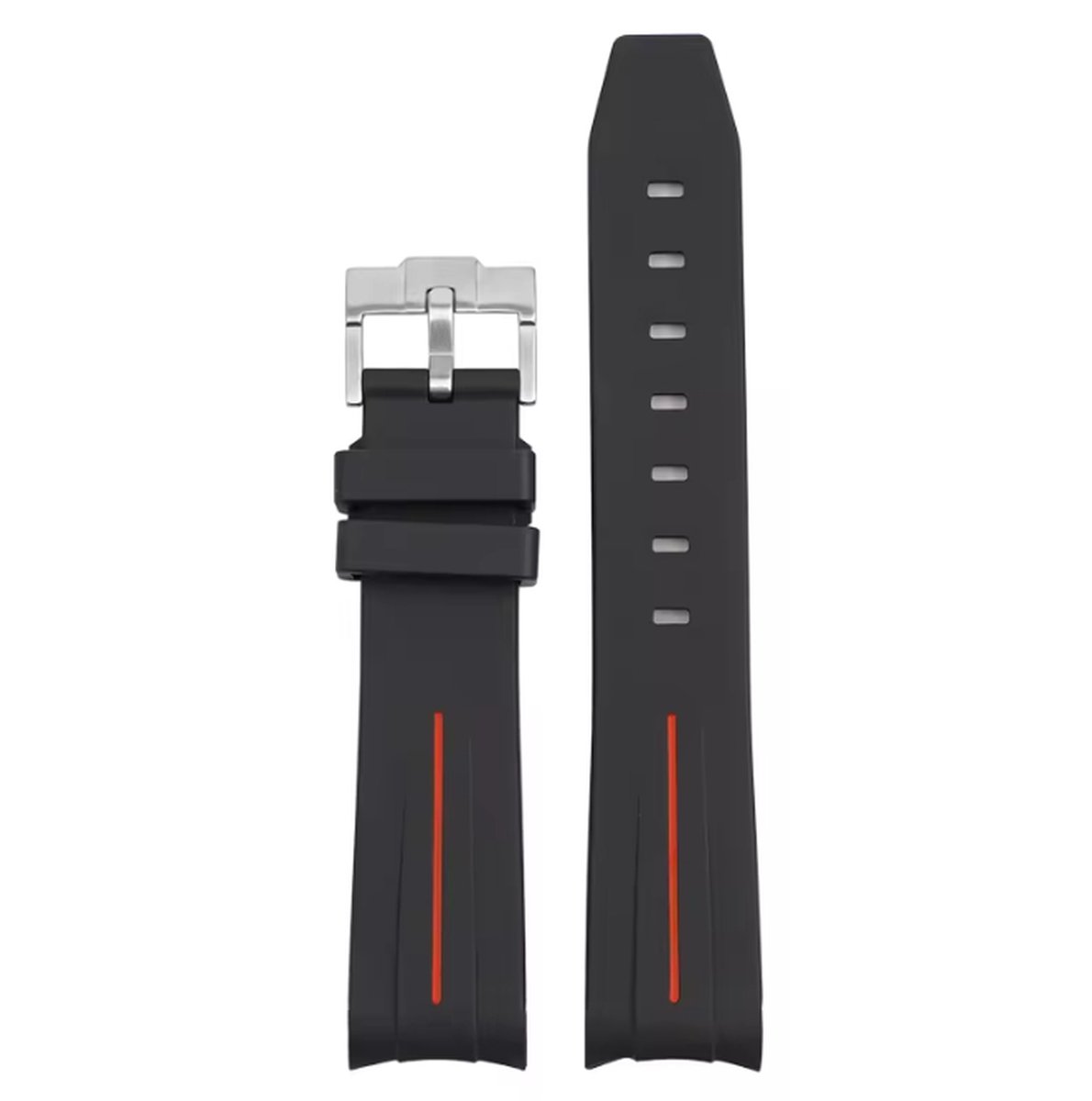 Bandje voor Omega x Swatch MoonSwatch Mission on Earth - Rolex Horloge - SEIKO Horloge - 20mm - Zacht Rubber - Oranje Supporter - Nederlands Elftal- Zwart met Oranje