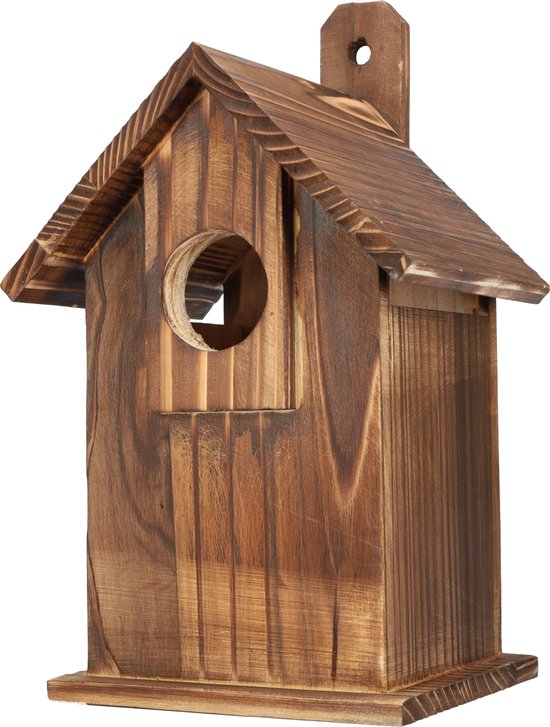 Vogelhuisje van hout - Fraaie Nestkast - Houten nestkast - Ophangbaar Vogelhuisje voor in de tuin voor bijvoorbeeld een koolmees, groenling, pimpelmees of winterkoning