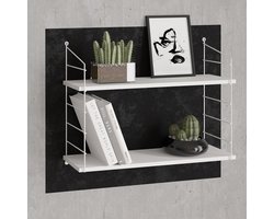 Skye Decor, Wandplank, Armoni 2'li - Shiny White, Gemelamineerde spaanplaat, Wit, 72 x 20 x 58 cm