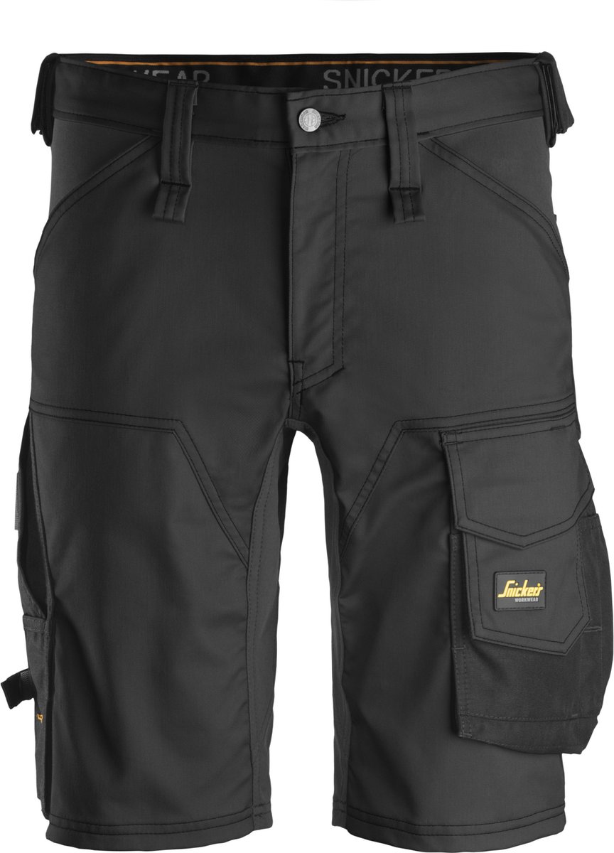 Snickers 6143 AllroundWork, Stretch Korte Broek - Zwart/Zwart - 52