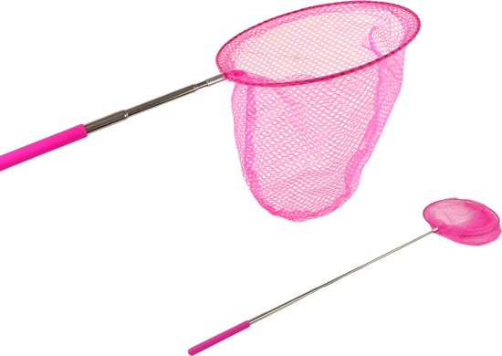 Foto: Playos telescopisch insectennet roze tot 85 cm buitenspeelgoed insecten speelgoed vlindernet visnet kinderen schepnet insectenvanger