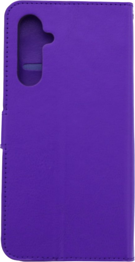 Bookcase Adapté pour : Samsung Galaxy A15 Violet - Étui portefeuille avec 2 pièces de protection d'écran en Glas - Couverture de livre