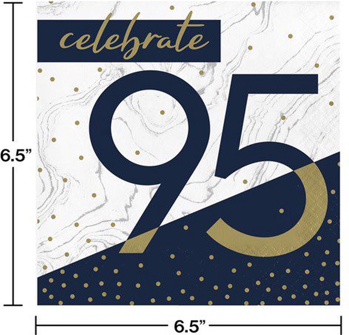 Servetten 95 jaar navy gold 33cm 16st