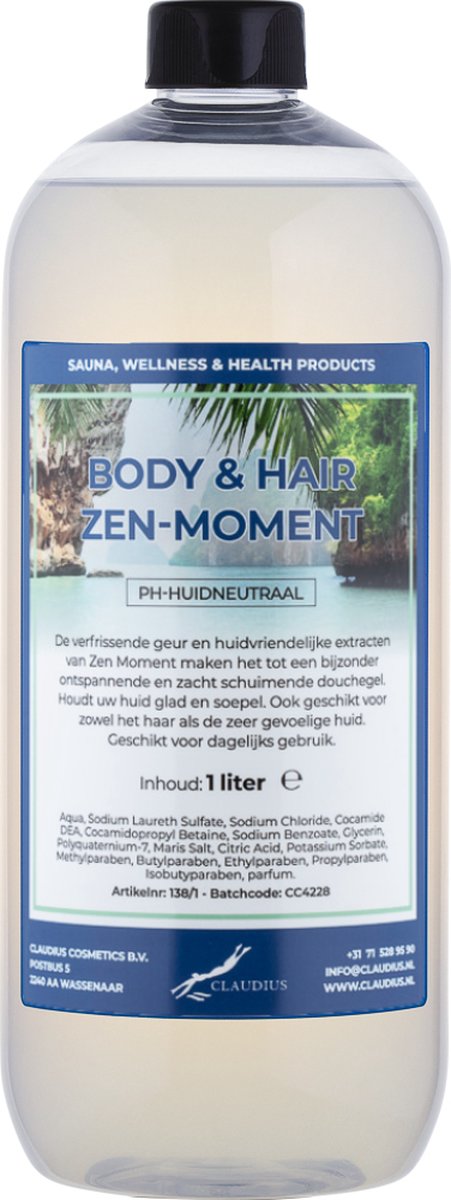 Goedkoopste Body & Hair Zen Moment 1 liter - 2 in 1 voor lichaam en haar.