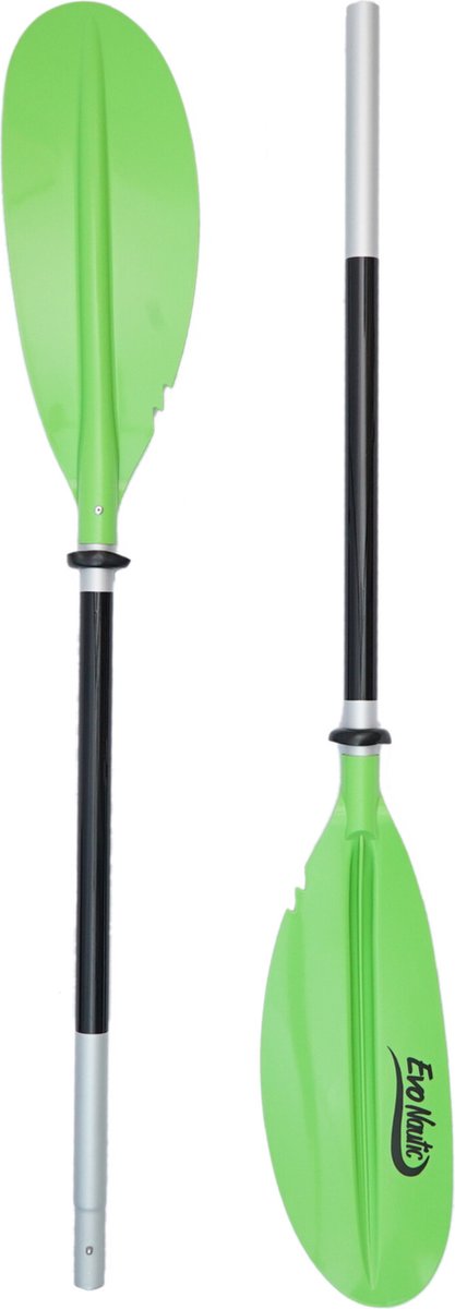 EvoNautic Kajak Peddel Verstelbaar Aluminium 2-delig Lime - Kayak Peddel - Roeispaan - Peddel Kano - Kayak Peddels