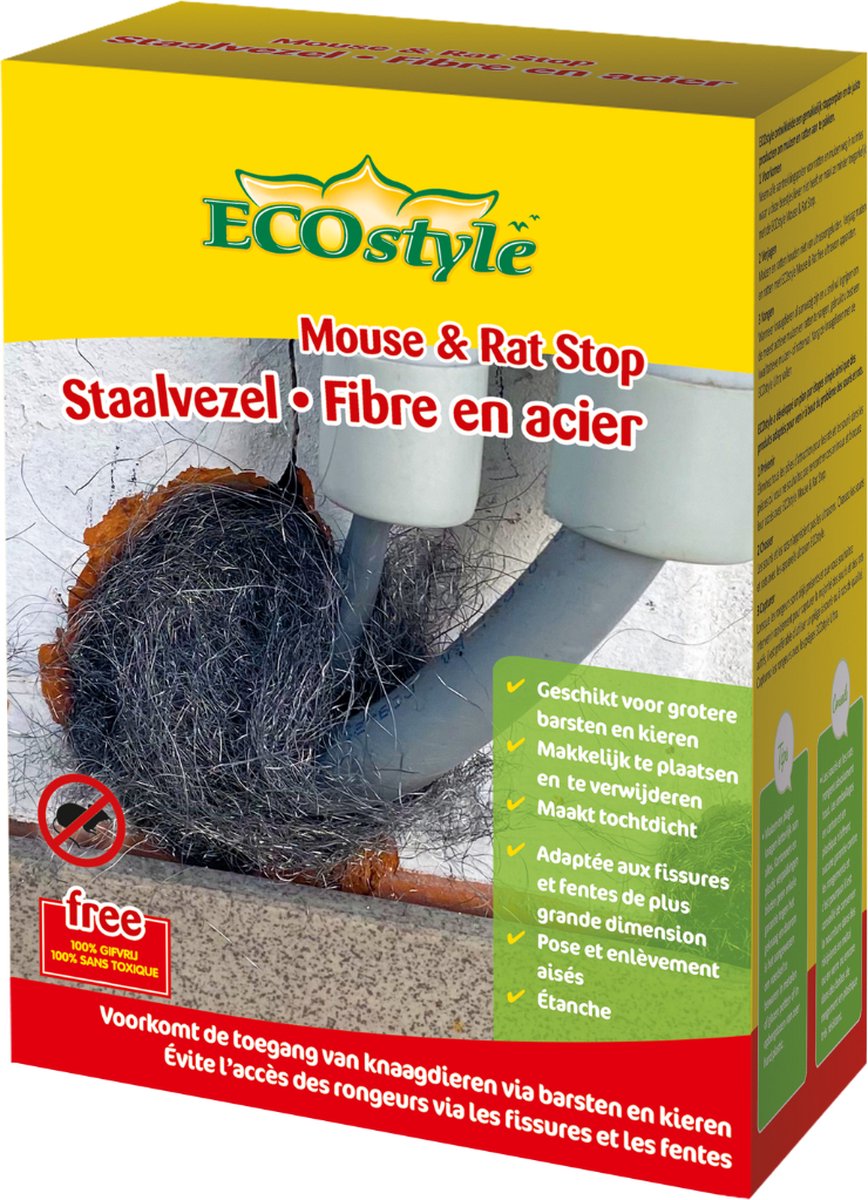 ECOstyle Mouse & Rat Stop Staalvezel Muizen en Ratten Weren