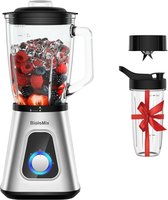 Bol.com KTN® Krachtige Blender - Glazen Kan - Smoothie - To Go - Zelfreinigend - 1300 Watt - 15 Liter aanbieding