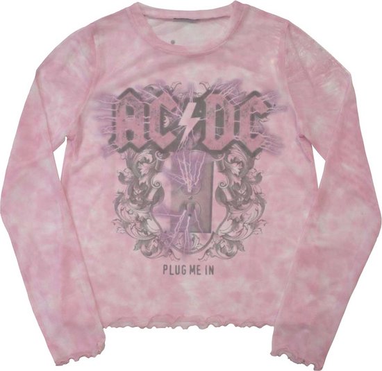 AC/DC - Plug Me In Longsleeve top - XS - Roze | bol