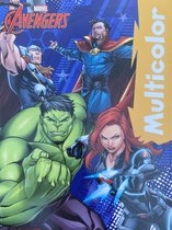 Disney - Multicolor kleurboek The Marvel Avengers - 32 Pagina's - Inclusief 17 Kleurplaten & 17 Voorbeelden - Voor Kinderen - Creatief Knutselen - Geschikt voor Kleurpotloden & Wasco