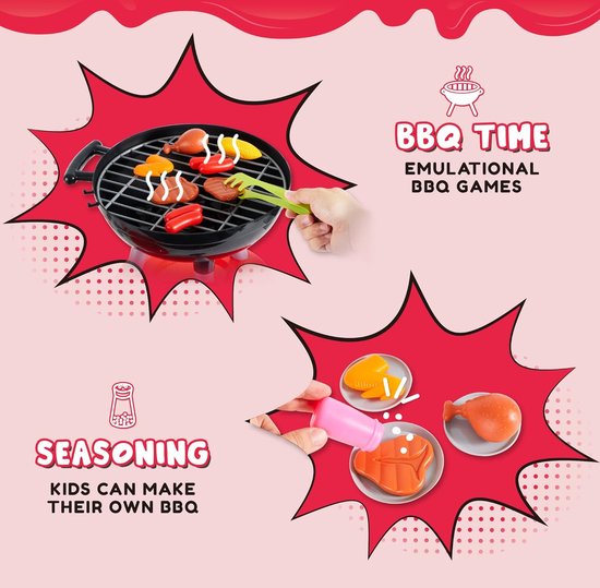 24 STKS Kleine Chef Barbecue BBQ Koken Keuken Speelgoed - Interactieve Grill Spelen Voedsel Koken Speelset - Voor Kinderen Keuken Pretend Play. van deAO — afbeelding 4