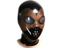 4MM Dikte latex rubberen masker - Unisex - Maskerade - Ogen Neus en mond functie - Fetisj - 100% Echte materialen - BDSM - Voor maat L en XL