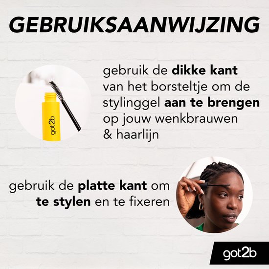 Got2b 2in1 Gel For Brows & Edges - Haarstyling - Wenkbrauwpotlood - Sneldrogende en Transparante - Stijl en Fixeer - 16 ml