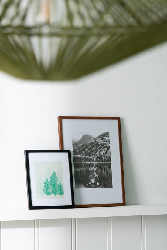 J-Line cadre photo Basic - bois - noir - moyen - 2 pièces