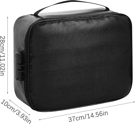 Vlamvertragende waterdichte en brandwerende tas voor documenten, praktische vuurvaste tas, 20,5 x 13,5 cm, voor paspoorten, geld, sieraden en waardevolle spullen, veilig en duurzaam