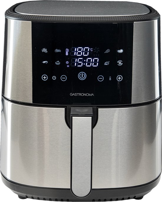 Gastronoma Heteluchtfriteuse 8L RVS 1800W met 8 Programma's - Gastronoma - €129,00