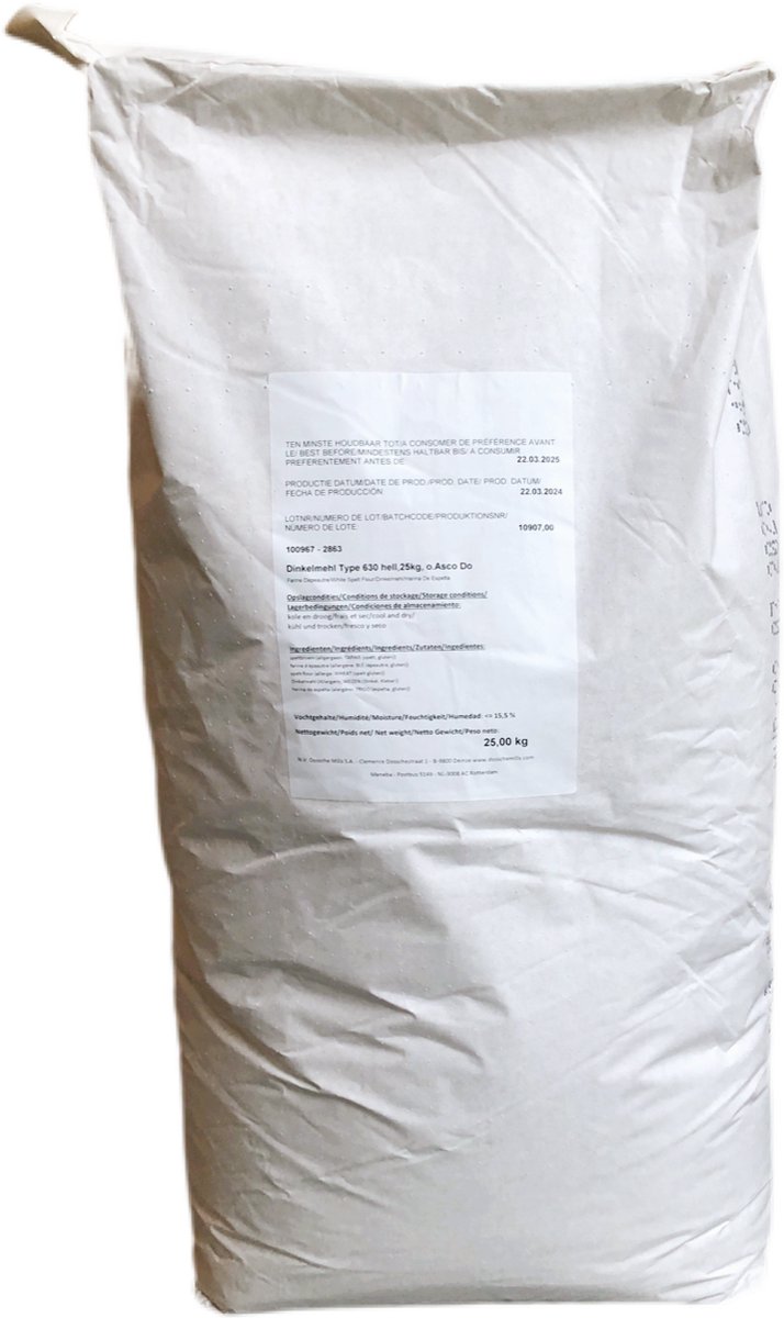 Speltbloem 25kg - brood bakken - bakingrediënt - bloem