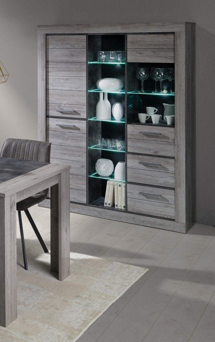 Favorie - Glasvitrine Twido 138 cm breed met led verlichting