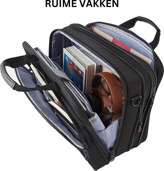 QY Laptoptas 2-in-1 voor 17.3 inch laptop - laptop rugtas / laptop schoudertas â€ grijs 3