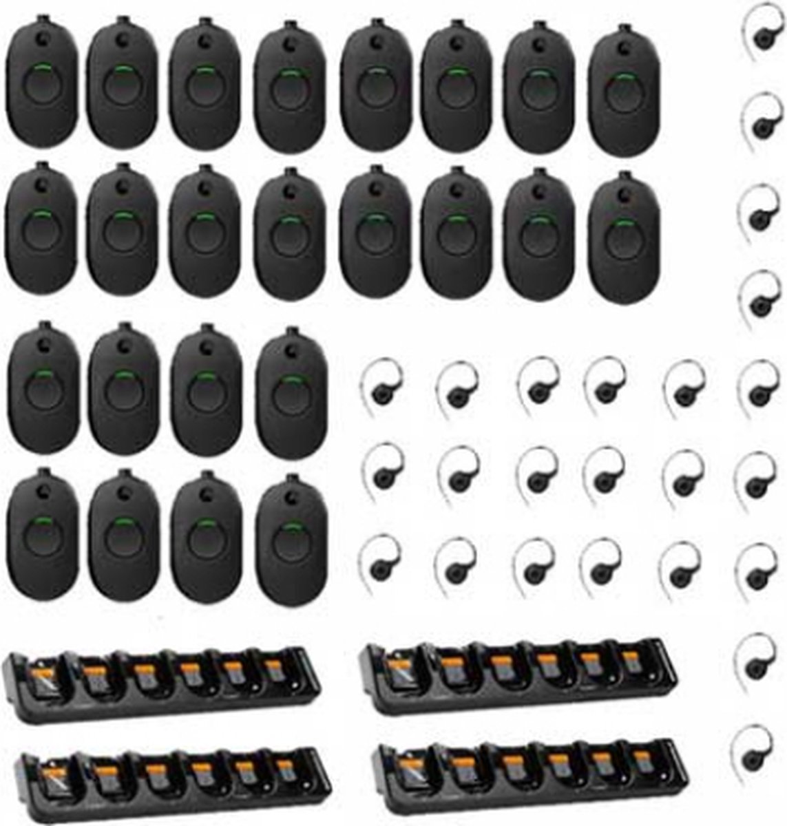 Set van 24 Motorola CLP446E Mini Portofoons met oortje en 4 multiladers