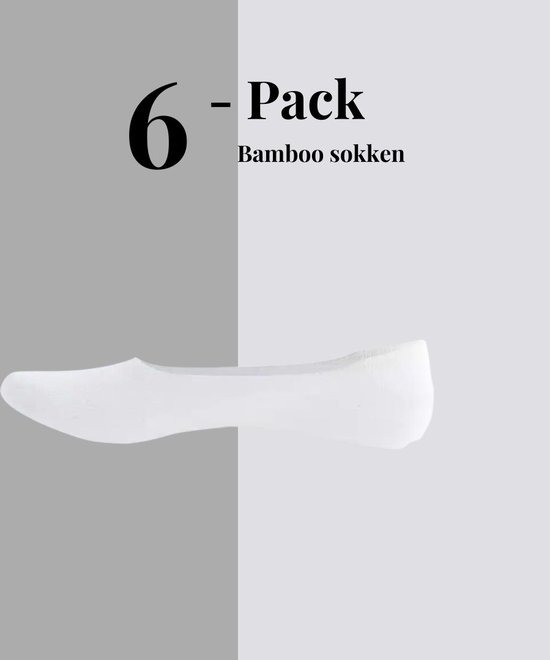 Wit 6-pack bamboe sokken, lage snit.