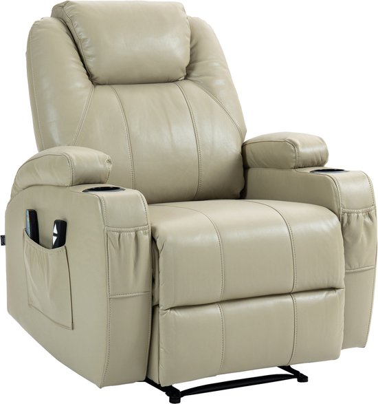 CLP Hepler Fauteuil Met Massagefunctie Creme Kunstleer