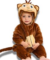 BoefieBoef Combinaison et pyjama en forme de singe pour tout-petits et enfants d'âge préscolaire – Vêtements d'habillage pour enfants – Costume d'animal – Marron