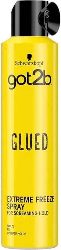 Gele spuitbus Got2b "GLUED EXTREME FREEZE SPRAY FOR SCREAMING HOLD".