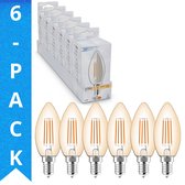 LED's Light LED Lampen Kaars E14 - helder glas - Warm wit licht - 470 lm - 6PACK