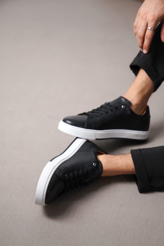 Baskets pour femmes Cuir Premium Cuir Zwart - Oscar&Djayds - Zwart - Cuir Véritable - Baskets pour femmes - Chaussures pour femmes - OD 210 - taille 45