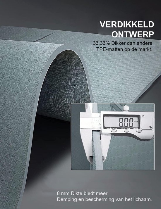nuveti Yogamatprint, extra dikke TPE antislip fitness-oefenmat met