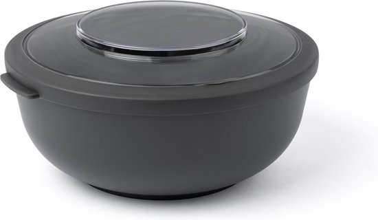 Amuse Tylla Charcoal 2000ml - Lunchbox – Lunchtrommel – Bowl met deksel - Perfect afsluitbare vershouddoos - Saladebox voor onderweg - BPA-vrij – Zwart
