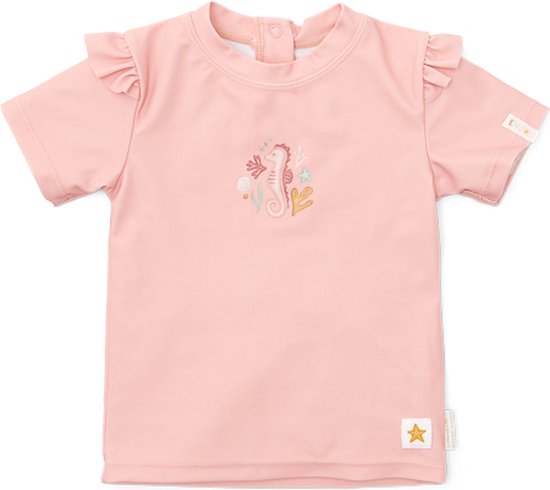 Little Dutch Seahorse - Zwem t-shirt - Gerecycled polyester - Roze - Maat 86/92