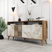 Woody Fashion Console | 100% Melamine | Notelaar Wit Marmer