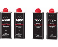 Zippo Aanstekerbenzine - Schone Verbranding - 4 x 125 ml - Kindveilige Sluiting