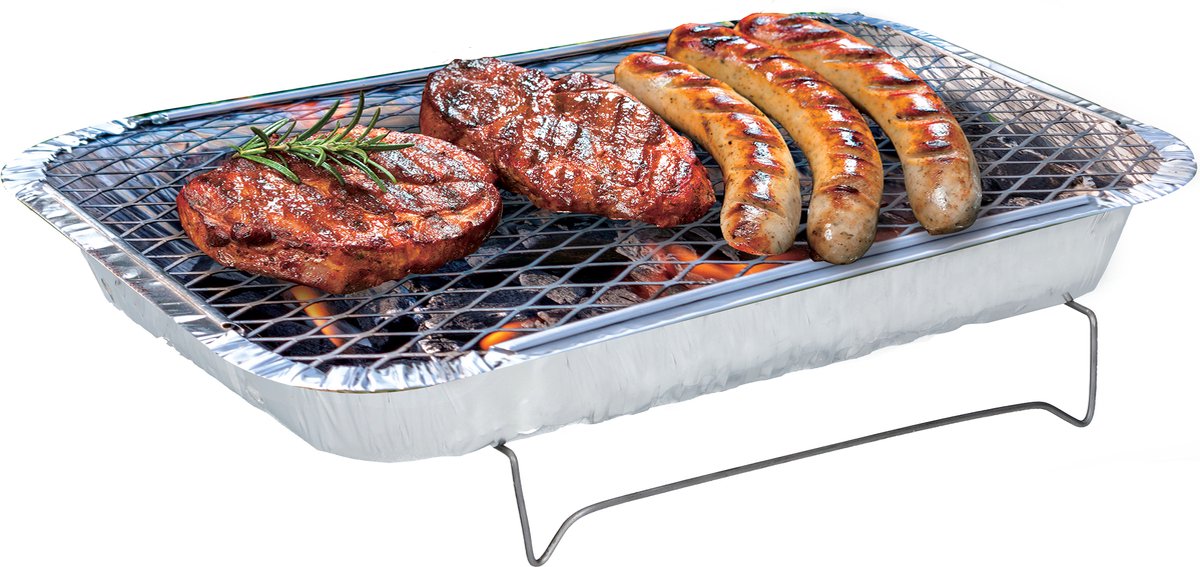 BBQ Collection Wegwerp BBQ - Houtskool Barbecue - Mini Tafel BBQ voor Camping of Picknick - 31x 24 x 48 CM