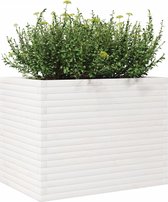 vidaXL - Plantenbak - 90x60x68,5 - cm - massief - grenenhout - wit