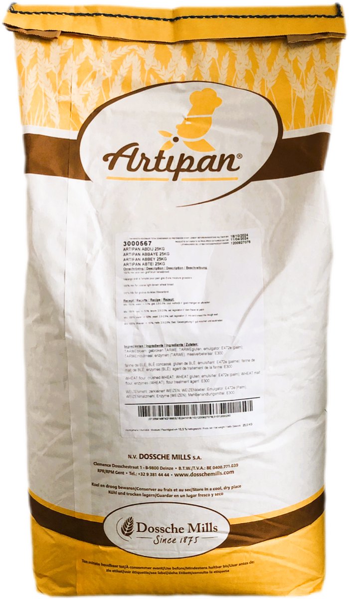 Artipan Abdij 25kg - brood bakken - bakingrediënt - bloem