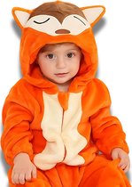 BoefieBoef Vos Dieren Onesie & Pyjama voor Peuters en Kleuters - Kinder Verkleedkleding - Dieren Kostuum Pak - Oranje