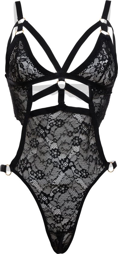 Body exclusif à l’entrejambe ouvert Giselle - Noir