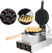 FireBay Wafelijzer - Elektrische Wafelijzer Machine - Wafelmaker - Poffertjespan - Poffertjesmaker - Bubble Wafelijzer – Roestvrijstaal - Wafel Bakken Machine - 1400W