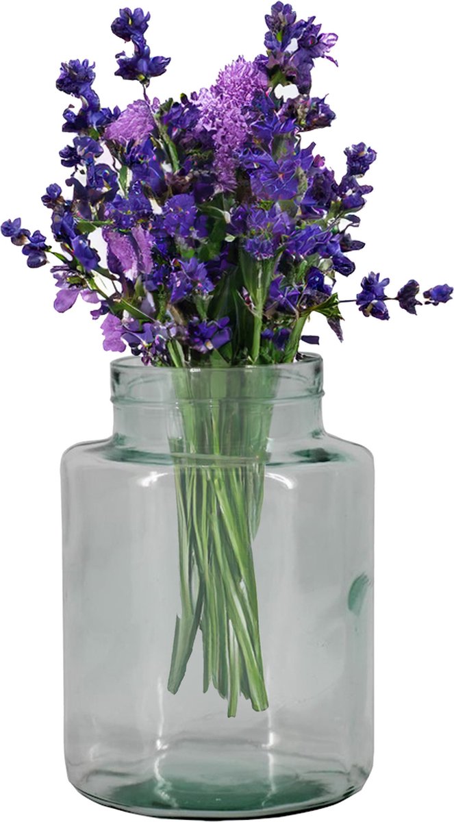 Floran Bloemenvaas Bela Arte - transparant - glas - 20 cm - melkbus vaas met smalle hals