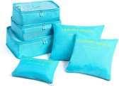 Arasta 6 stuks/set waterdichte reisopbergtas met grote capaciteit bagage kleding ondergoed opbergtas met ritssluiting - Blauw