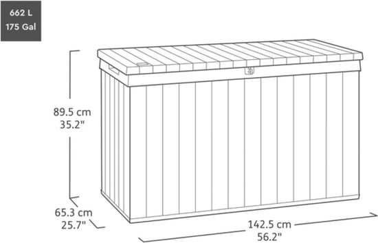 Keter Venetian Opbergbox - 670L - 142,5x65,3x89,5cm - Bruin