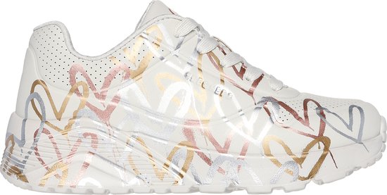Skechers Uno Lite - Baskets pour femmes Metallic Love Filles - Crème/Multicolore - Taille 30