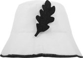 Saunahoed Banya-pet | Wit-zwart| 1 stuk Banya | sauna muts vilt | Sauna accessoires voor dames/heren | saunahoed beschermt voor hoofd, hoofdhuid, haar tegen de hitte - One size
